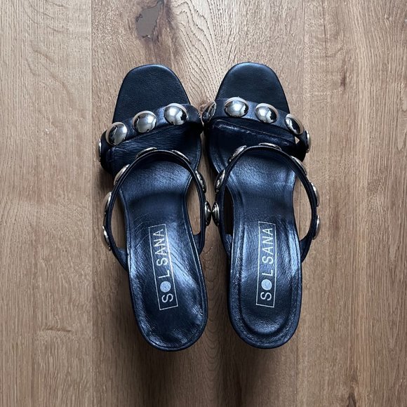 Sol Sana Black Mules with Silver Hardware Size 38 from Revolve - Picture 7 of 7